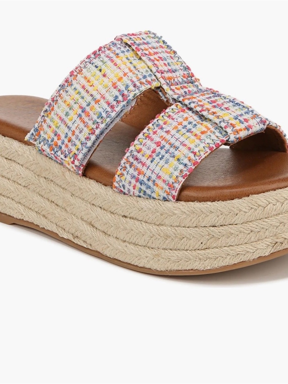 Zodiac Izzy Platform Slide Rainbow Tweed Espadrille
Sandals 8.5